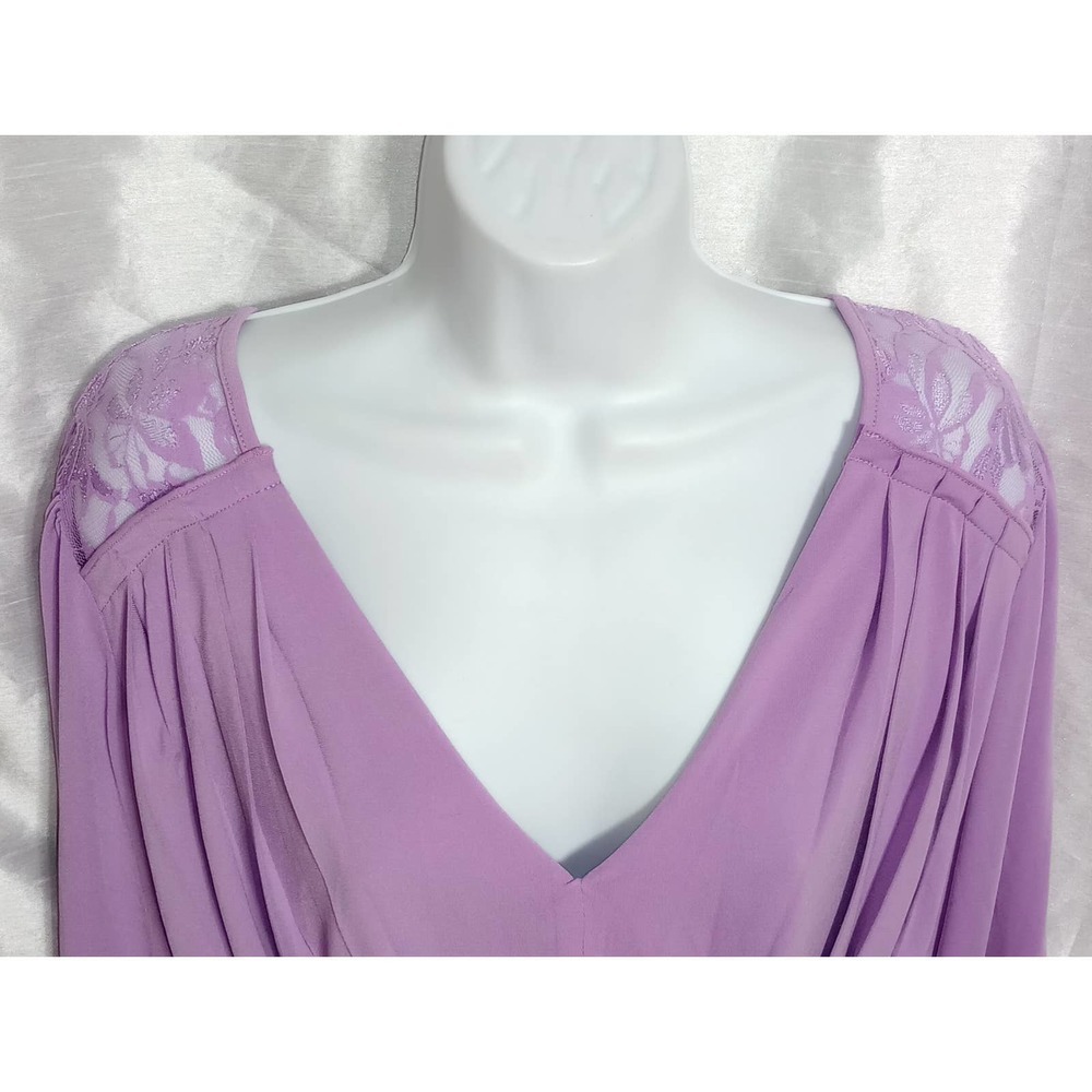 Sexy romantic VENUS Purple Top lavender Lace Floral BLOUSE - Picture 4 of 9